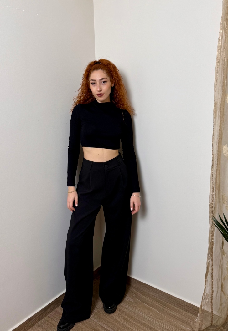 μαύρο παντελόνι ψηλόμεσο