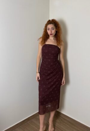 φόρεμα μπορντό λουλούδια