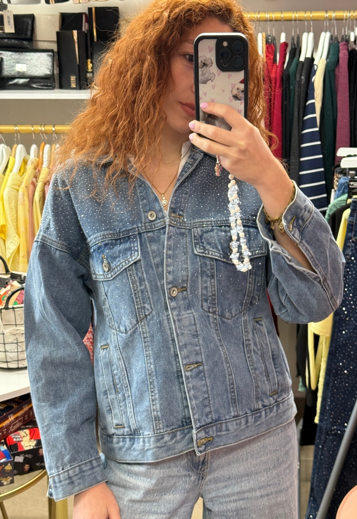 jean jacket στρας