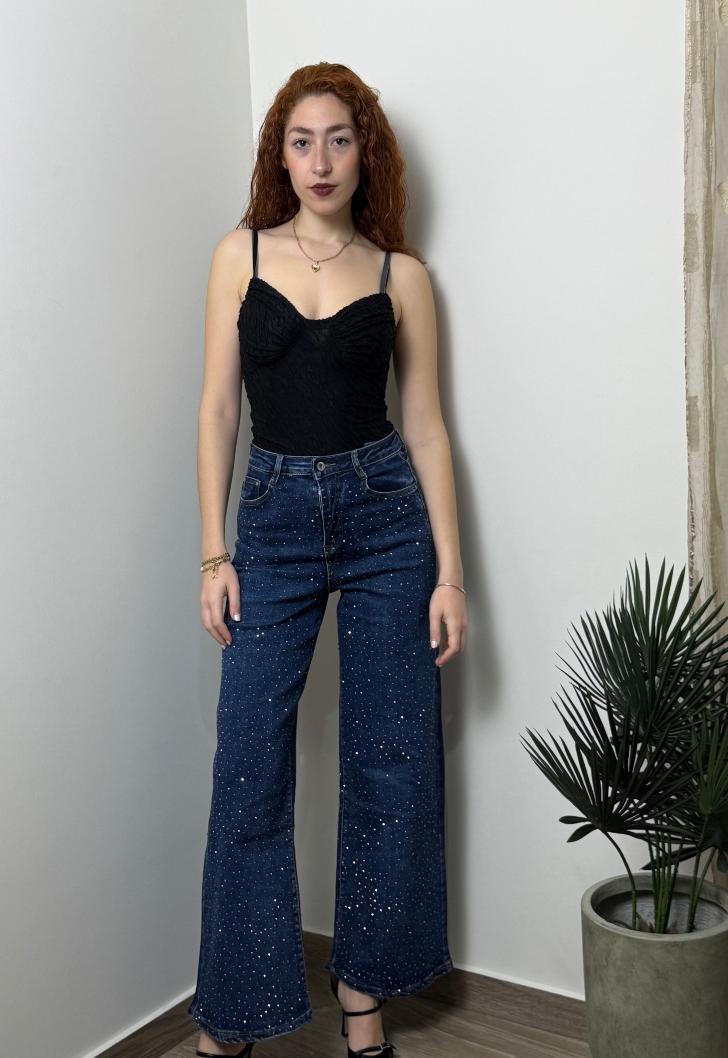 παντελόνι jean με στρας