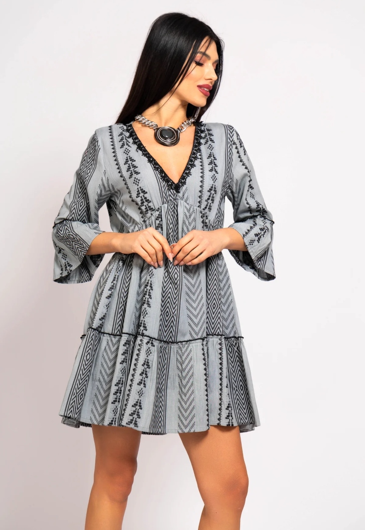 boho style μίνι φόρεμα