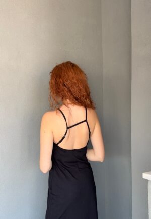 Diana Dress Μακρύ με Άνοιγμα στην Πλάτη - Μαύρο