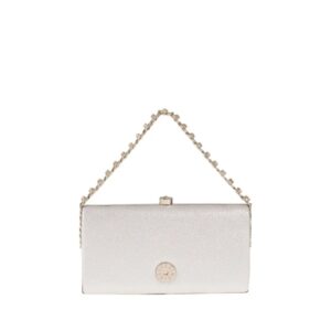 Tσαντάκι Clutch με Χειρολαβή Αλυσίδα με Στρας Modissimo - Ασημένιο